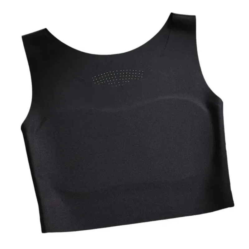 S/M/L/XL/XXL Chest Binding Underwear Ice Silk Material Fixed Cup Invisible Seamless Bra Soft Steel Ring Backless Style