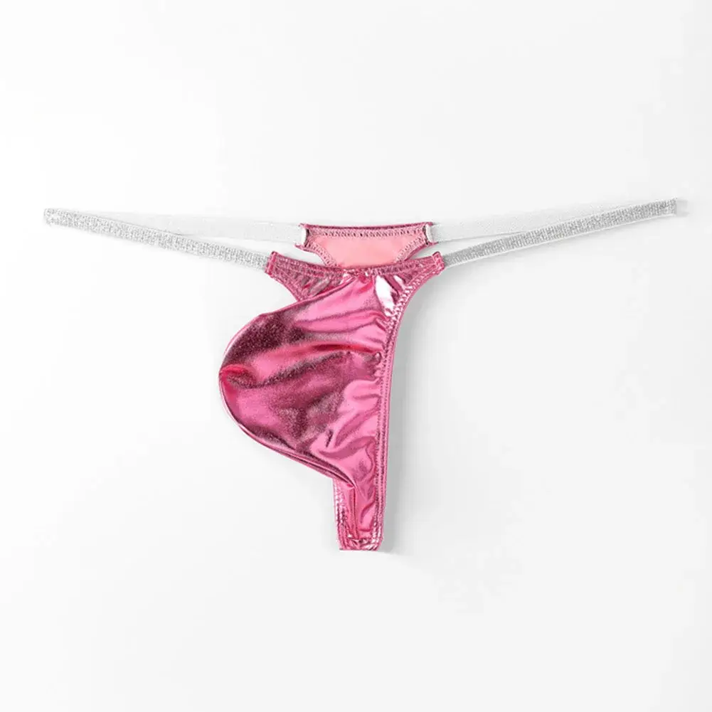 Average Size Mens Underwear Low Waist Shiny T-back Underwear Mini Underwear Mini G-Strings Shiny Fabric All Season Wear