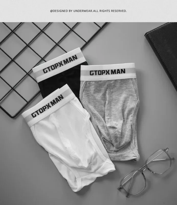 3Pack Summer Single Layer Herr Underkläder Lågfärgade Trosor för Herr Elastisk Comfort Fit Kalsonger Ropa Interiör Hombre — image 10