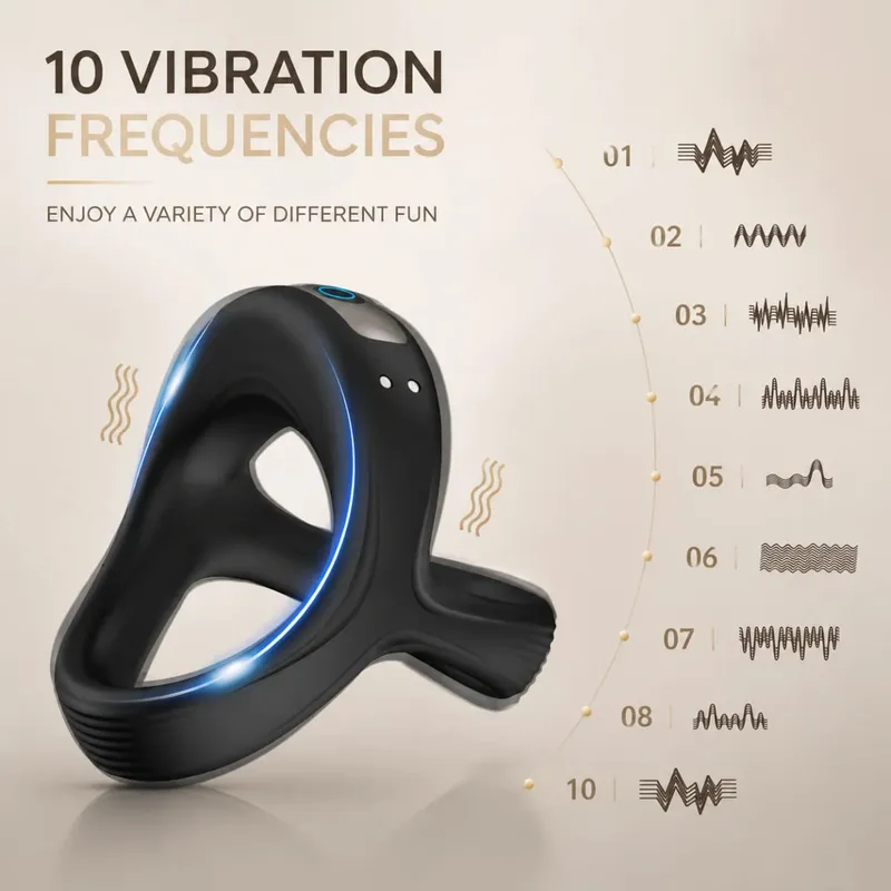 Cock Penis Ring Vibrator Vibrating Stimulator Massager Lasting Ejaculation Delay Cock Rings for Men Couple Ring Adults Sex Toy — image 4