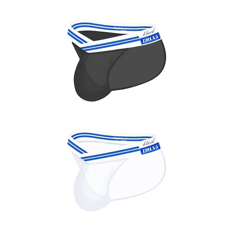 Men's Ice Silk Ultra-Thin Barely-There Mesh Sheer Briefs, Striped V-Shape Elastic Waistband Summer Daily Commute Underwear — image 38