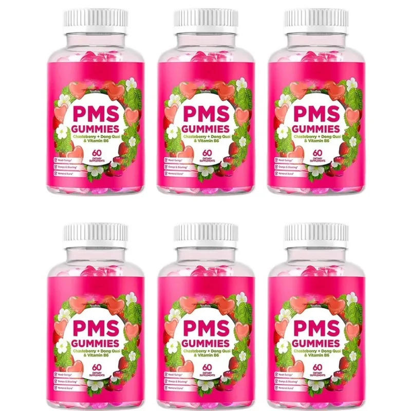 PMS Support Gummies with Chasteberry Vitex Dong Quai Vitamin B6 & Lemon Balm for Women's Monthly Wellness & Mood 60 Gummies — image 12