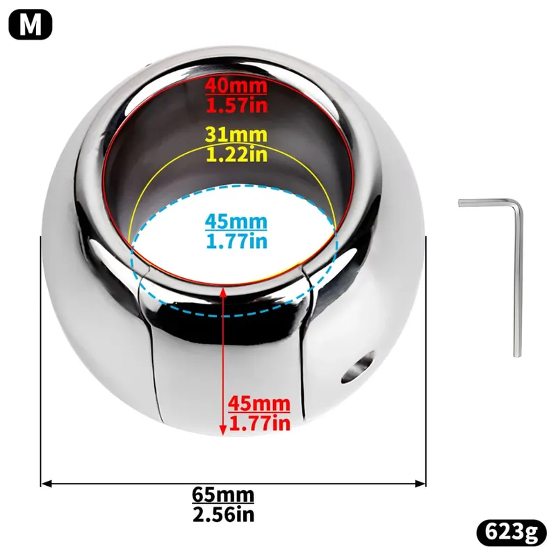 Metal Weight Screw Lock Penis Ring Scrotum Pendant Ball Stretcher Testis Cock Ring Penis Restraint SM Sex Toys For Men Gays — image 10