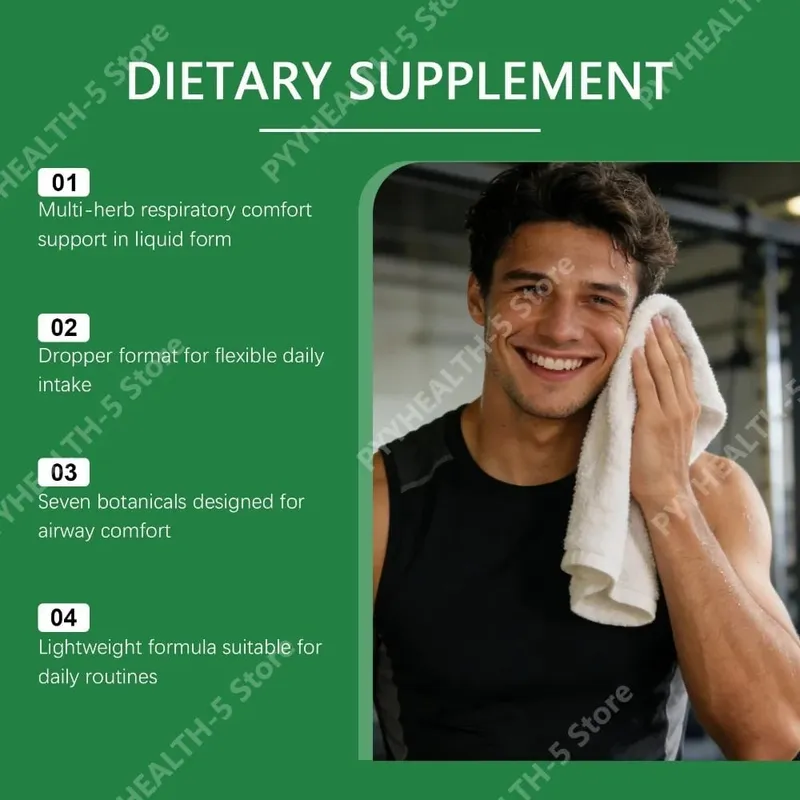 Docteat 7-in-1 Lung Complex Drops 60 Ml Net Dropper 1 Ml Serving with Mullein Elderberry Marshmallow Airway Comfort Support — image 2
