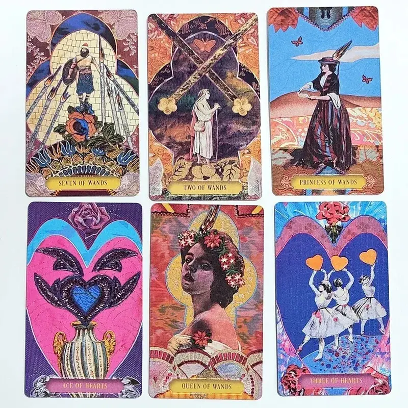 Double-embossed The Zerner-Farber Tarot Deck 10.5*6cm 78 Pcs Collage Art Tarot Cards Spiritual Divination Tool in Rigid Box — image 6