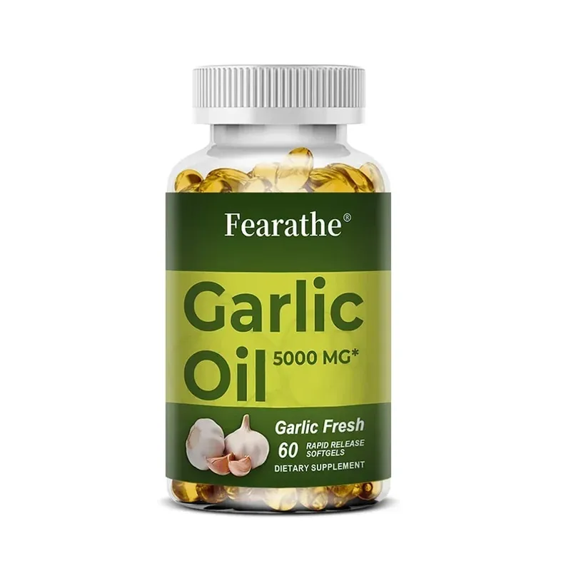 Cápsulas gelatinosas de óleo de alho 5000 mg, circulação cardiovascular imunológica, coração, sem sabor, não transgênico, suplemento sem glúten — image 9