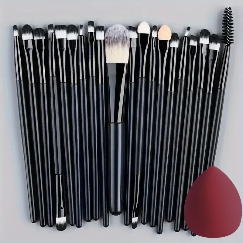 20Pcs Makeup Brushes Set Eyeliner Blending Cheeks Eye Cosmetic Foundation Brush with Makeup Sponge — image 16
