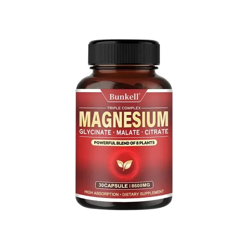 Vysoce vstřebatelný magnesium glycinát malát citrát 100% chelátový bez GMO vegetariánský bezlepkový 8 600 Mg 120 tobolek — image 10