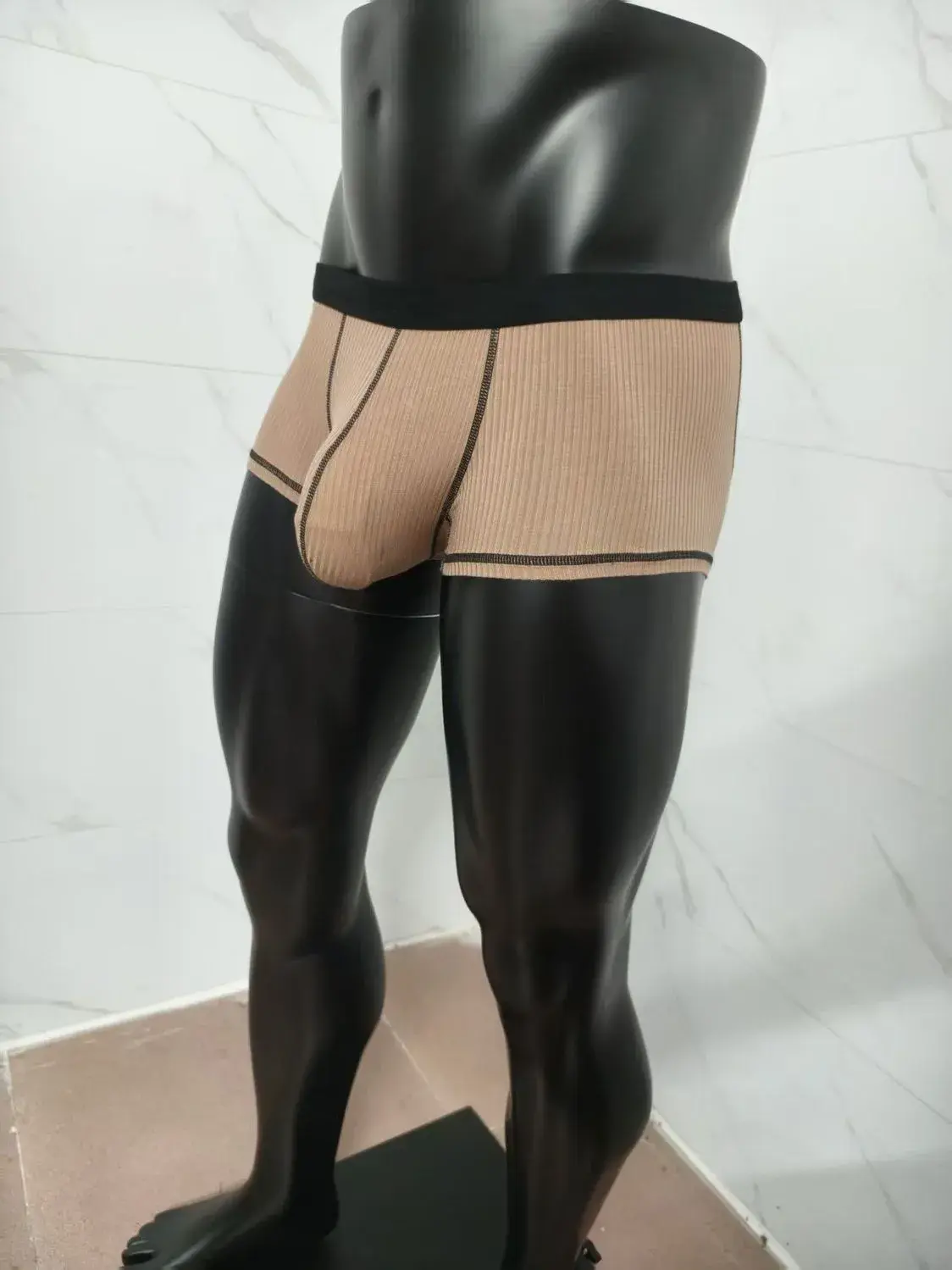 Men's underwear with large scrotal pocket and large stretch flat-leg pants — image 12