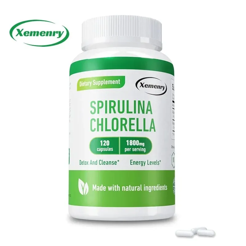 Spirulina Chlorella Capsules - Supports Cardiovascular and Immune System Health Powerful Antioxidant — image 1