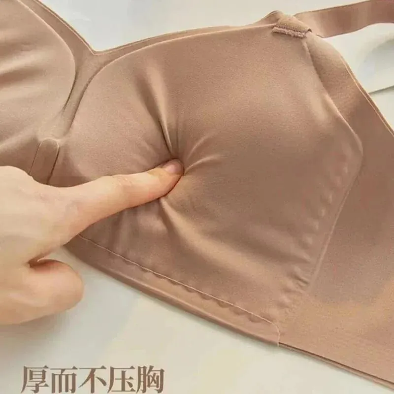 Thickened Steamed Bun Fixed Cup Integrated External Expansion Underwear Women's Flat Chest Small Chest Gathered Big Bra Bras — image 6