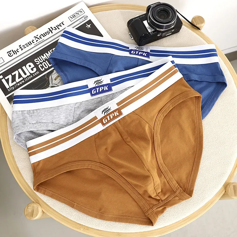 [Bloom the love] marca 3 peças de algodão breve roupa íntima masculina novos cuecas masculinas homme homem boxershorts tamanho M-3XL E099-HR