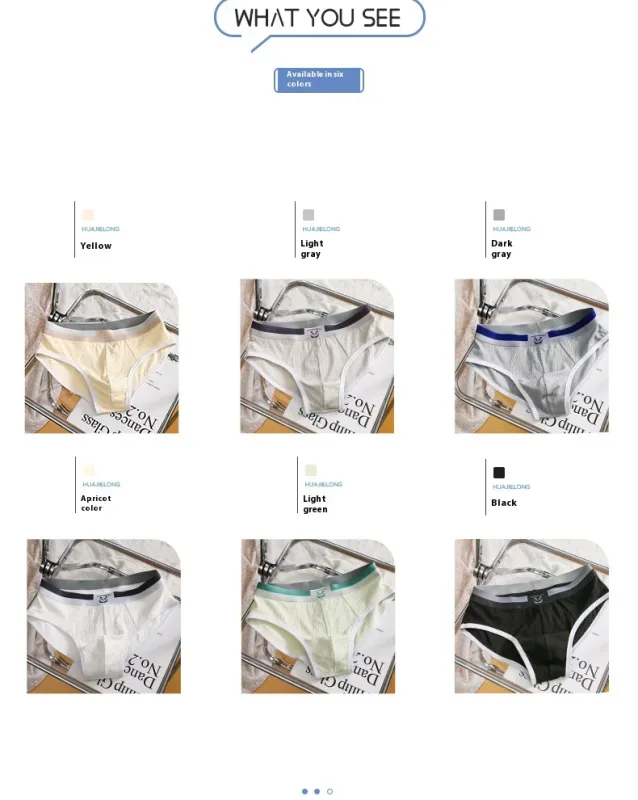 Mga Bagong Panti ng Lalaki Mga Lalaki Sexy na Kasuotang panloob na Teenage Cotton Panties Triangle Pants Malaking Sukat Simple Breathable Manipis na Tide Shorts — image 9