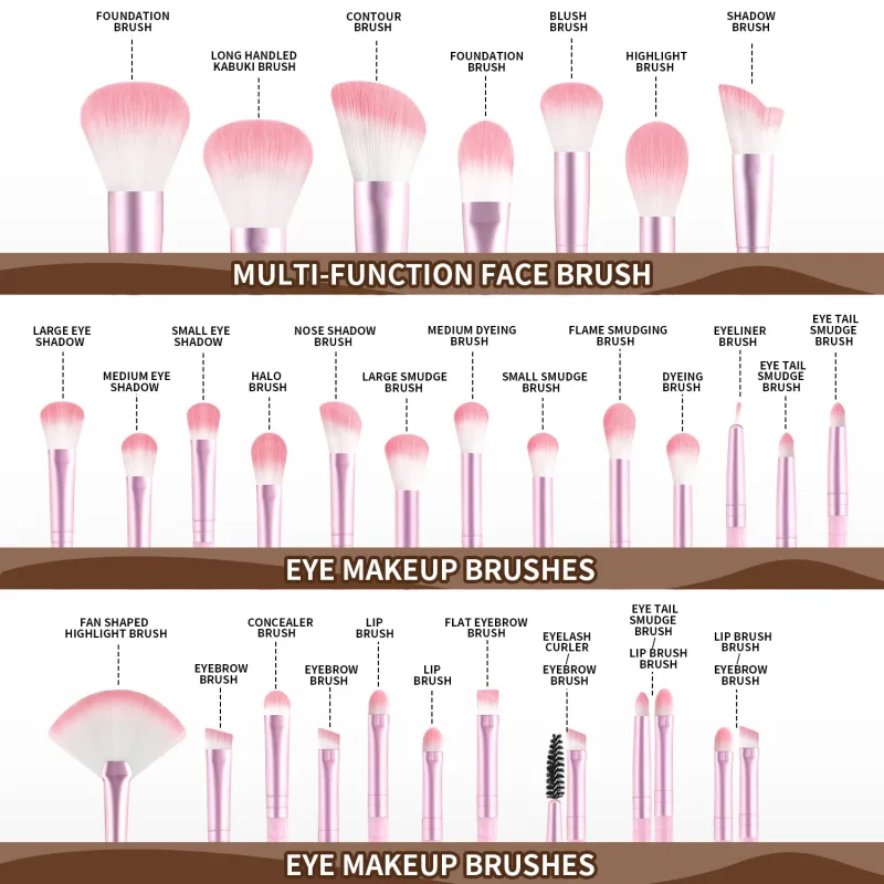 30Pcs Professional Makeup Brushes Set Soft Synthetic Brushes For Foundation Blush Contour Eyeshadow Full Face Cosmetic Tools — image 6