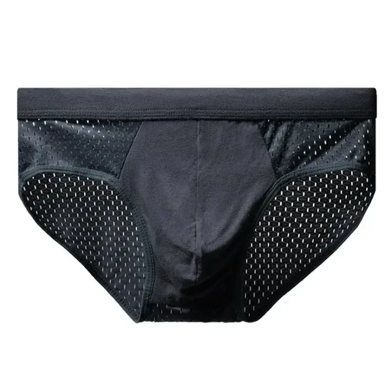 Erkek Buz Ipek Iç Çamaşırı Külot nefes alan iç çamaşırı Bambu Karbon Fiber Anti-Bakteriyel Rahat Içi Boş İç Pantolon Soğuk — image 6