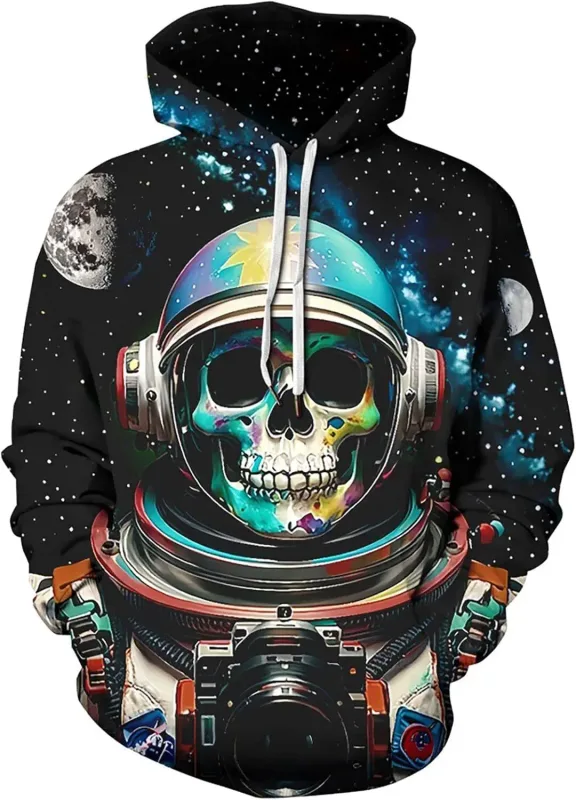 Moletom com capuz gráfico masculino unissex com estampa de novidade, pulôver com padrão 3D com bolso, moletom com capuz gráfico quente de manga comprida Me — image 12