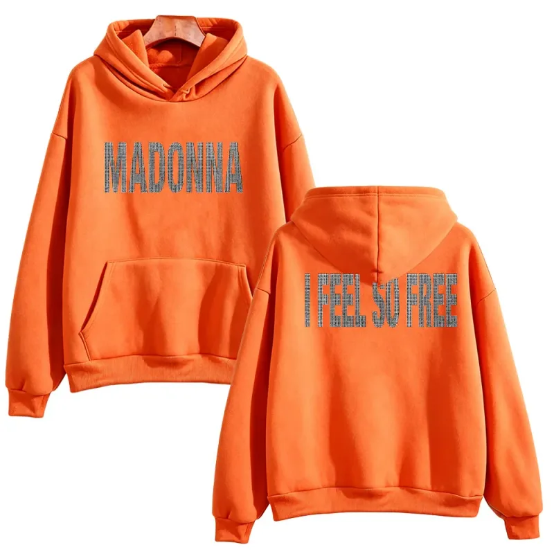 I Feel So Free Hoodie Graphic Printed Hoodie Madonna Merch Vintage Style Sweatshirts Women Men with Hooded Loose Casual Pullover — image 17