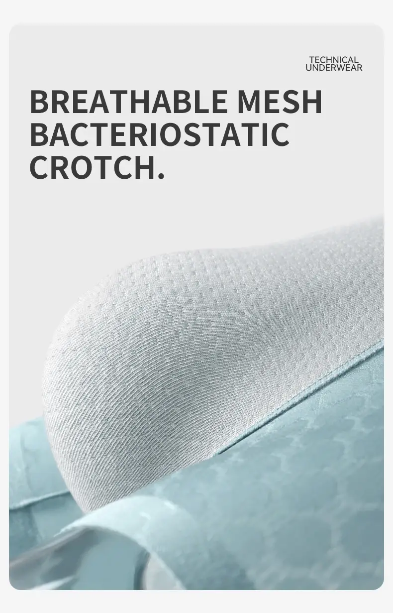 Miiow 3 pçs sem costura de seda gelo boxer roupa interior dos homens verão malha respirável calcinha antibacteriana homem cuecas boxers — image 4