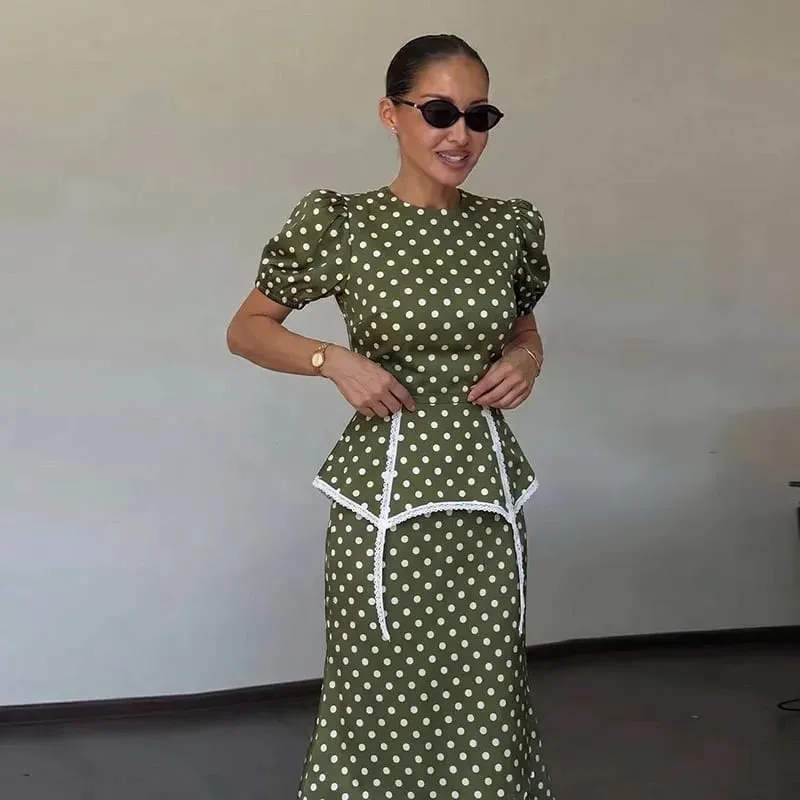 Vestido feminino estampa floral cetim gargantilha pescoço manga bufante cintura peplum vestidos maxi elegante vintage praia festa bodycon para mulheres — image 9