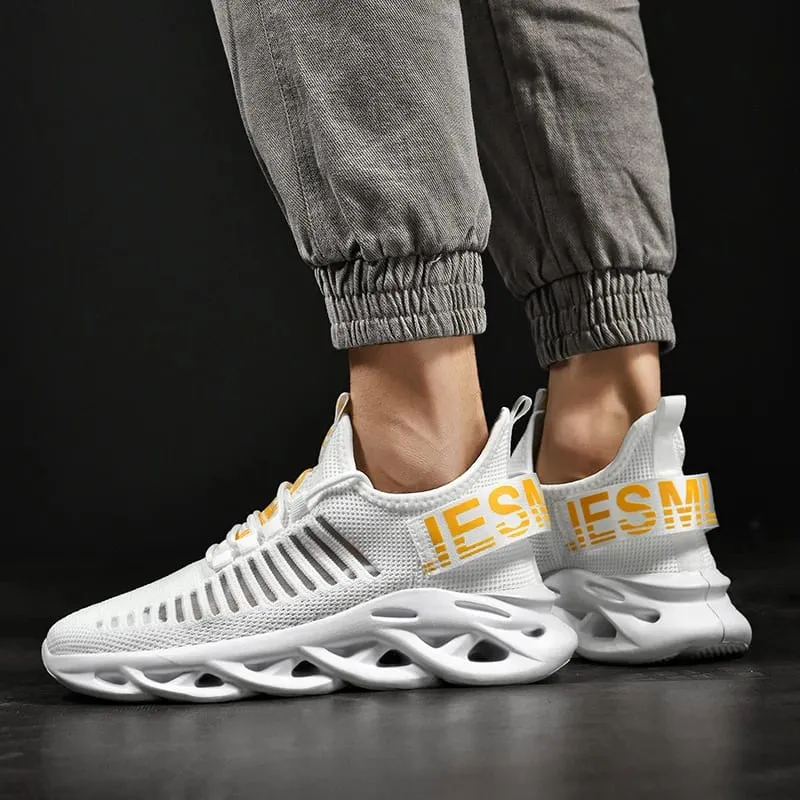 Men's Trendy Running Shoes Spring Autumn Mesh Knit Upper Breathable Lightweight Fashion Korean Style Sports Casual Shoes — image 2