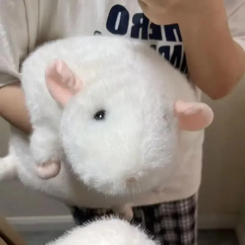 35/50/90cm Cartoon Flower Branch Rat Soft Oversized Animal Figure Cute Simulation Big Mouse Plush Toy Pillow Birthday Gift