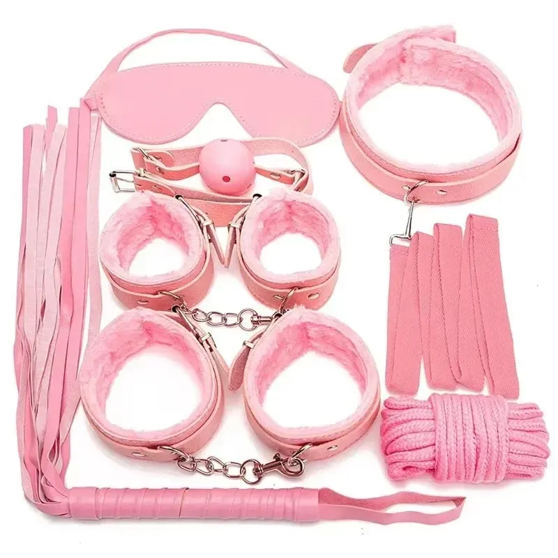 Sexy Toys for Cosplay Couples Adult Products 18 Handcuffs Erotic Accessories Bondage Hemp Rope Mask Sex SM BDSM Bondage Kit Set — image 5