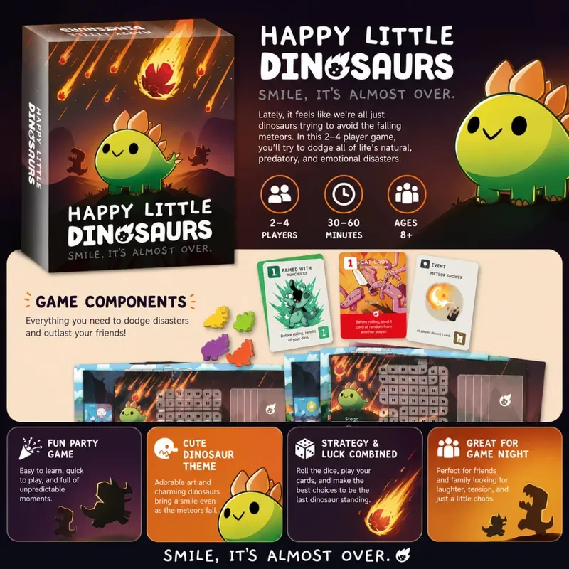 Happy Little Dinosaurs Cute Survival Strategy Card Board Game Fun Adventure Family Party Kids Adults Gift English Version — image 4