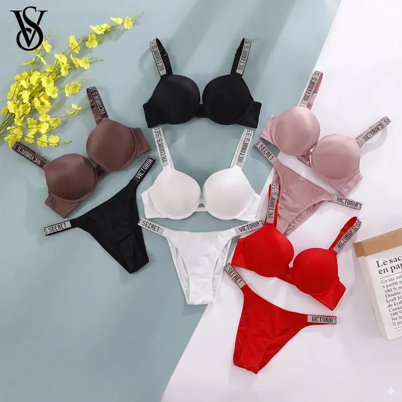 Women's Lingerie Set Sexy Breathable Soft Versatile Shapewear V Sexy Lingerie Bra and Panty Set Push Up Classic — image 1