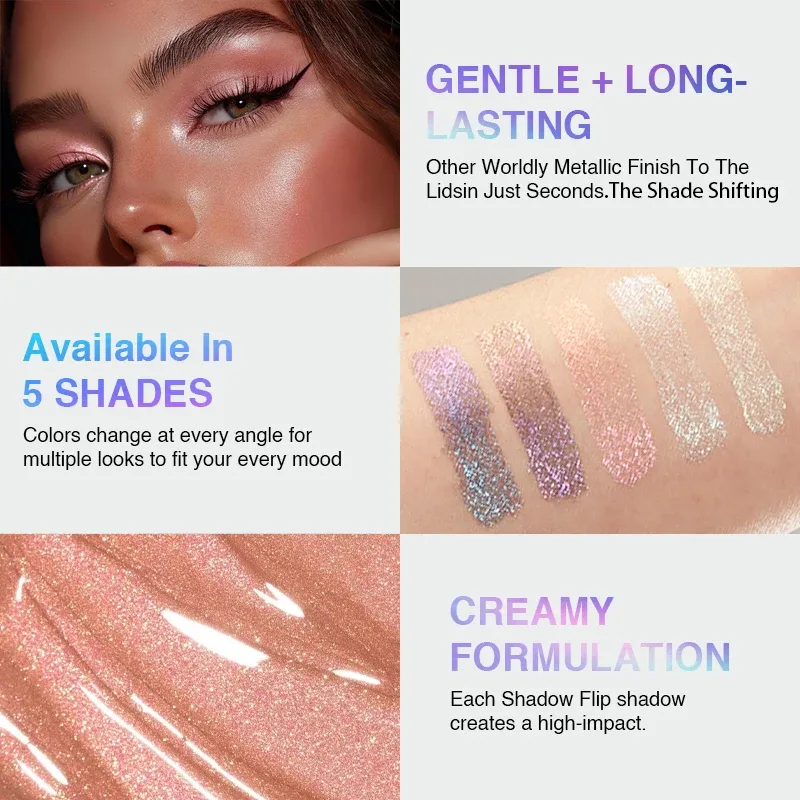 Polarized Chameleon Liquid Eyeshadow Shimmer Glitter Long Lasting Waterproof Multi-Use Eye Highlight Blusher Makeup — image 3