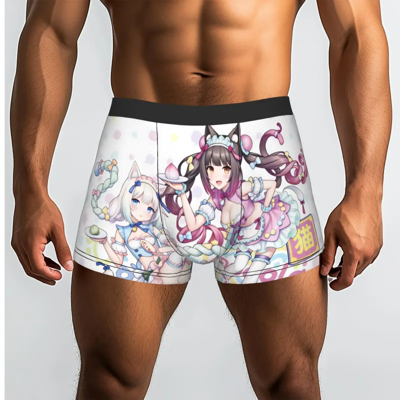 Anime N-Nekopara Chocola Vanilla Underwear Men Printed Game Boxer Briefs Shorts Panties Soft Underpants — image 17
