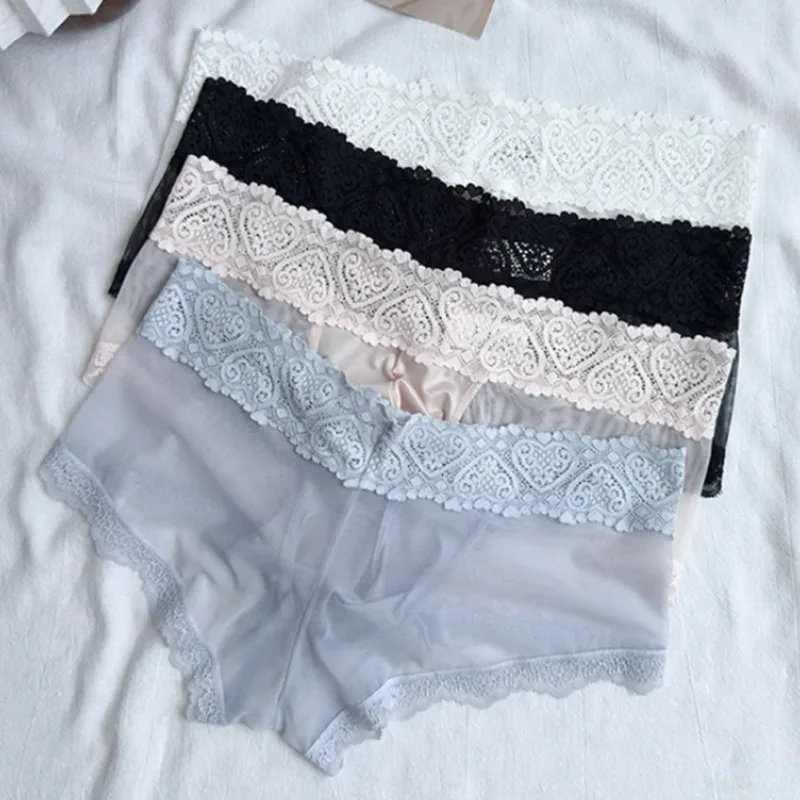 Panlalaking Ice Silk Lace Trim Manipis na Seamless Brief Makintab na 3D Pouch Magaan na Panloob na Panty Kumportable Araw-araw na Lingerie — image 14