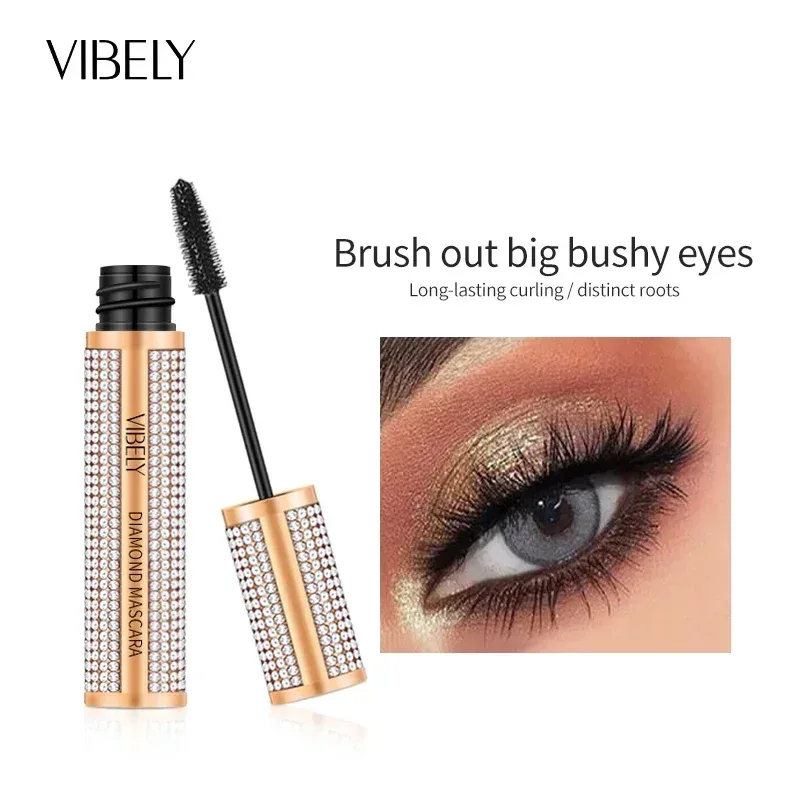 Diamant 4D Mascara Seide Faser Wasserdicht Lange Wimpern Verlängerung Verlängerung Dicke Schwarze Mascara Augen Make-Up Produkte Kosmetik — image 3