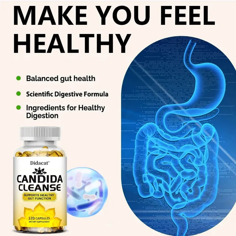 Candida Cleanse-Contient des herbes naturelles et des probiotiques pour soutenir une fonction intestinale saine et une santé immunitaire, adapté aux unisexes