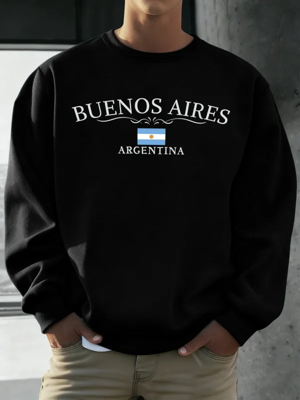 Buenos Aires Argentina Printed Men Sweatshirts Street Hip Hop Sportswear Fleece All-Match Pullover Unisex Casual Loose Clothing — image 10