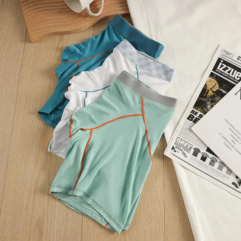 Cueca boxer masculina de fibra de bambu, calcinha masculina respirável em u convexo com bolsa longa, plus size — image 12