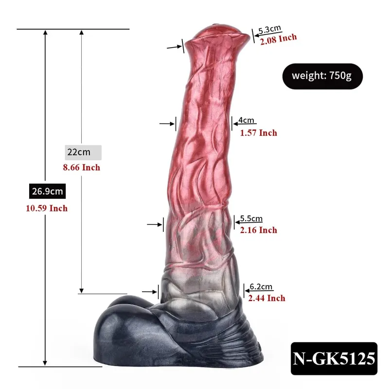 Silicone Horse Dildo Long Penis Anal Plug Napakalaking Knot G-spot Vaginal Stimulator na may Suction Cup Adult Sex Toy para sa Babae Mga Lalaki — image 24