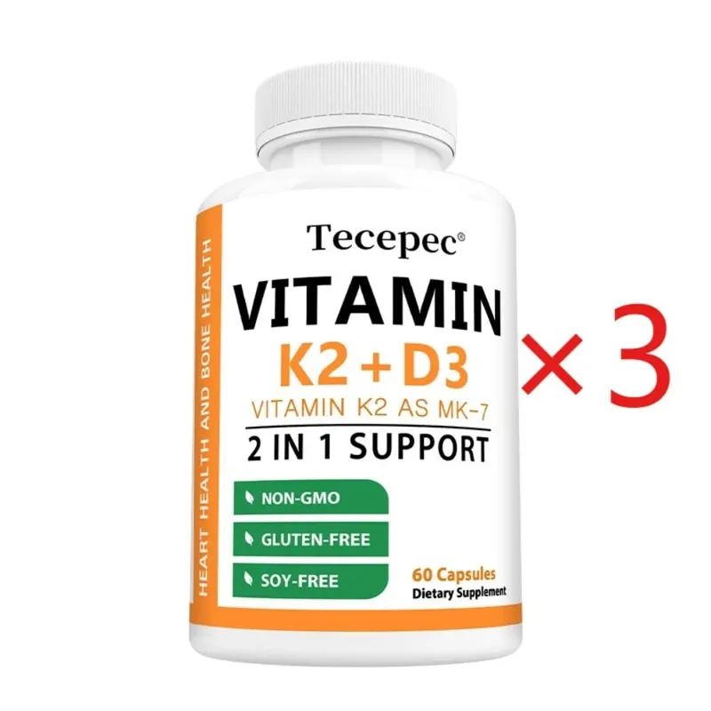 Vitamin D3 + K2 Softgels 2-in-1 Complex Bone Teeth & Immune Health Support Immune System Booster