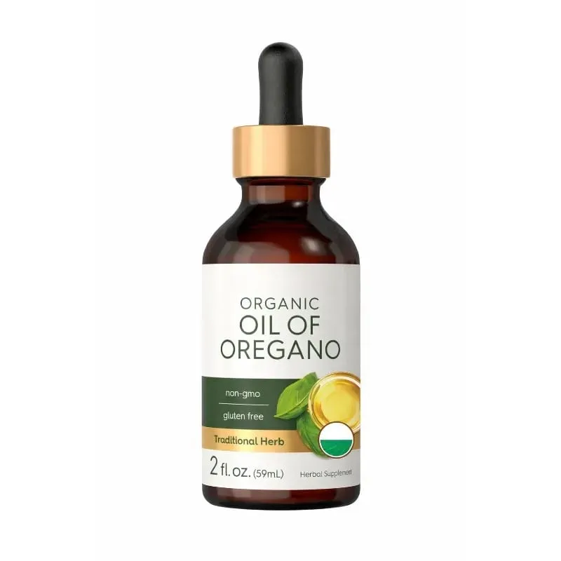 Óleo orgânico de orégano líquido gotas vegan suplemento de ervas saúde não-gmo sem glúten suporte nutricional diário 60ml por garrafa