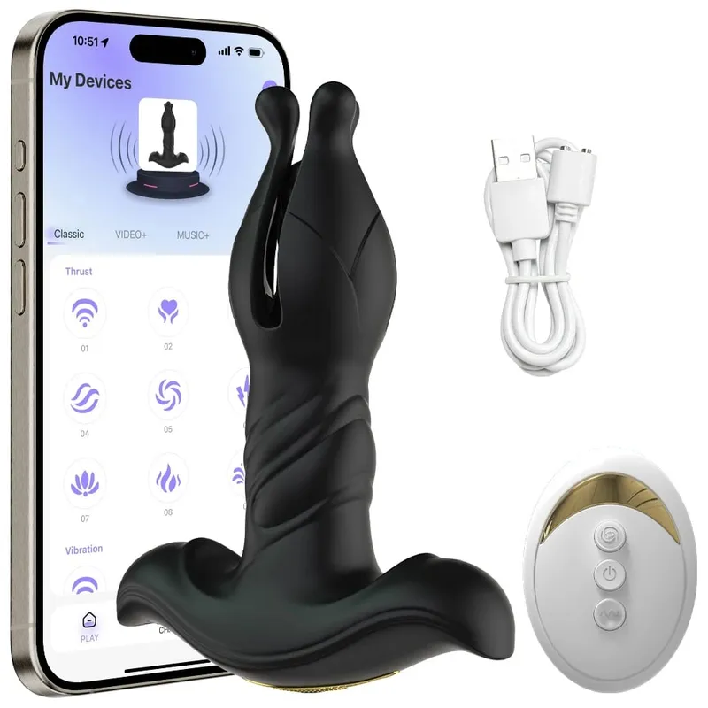 Remote Control Sex Toys Vibrator for Men Prostate Massager 9 Tension Shock Flapping Telescopic Vibrating Anal Plug for Adult — image 6