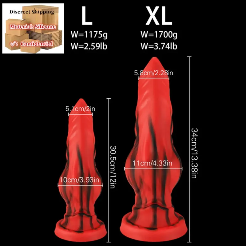 Τεράστια σιλικόνη Fantasy Anal Dildo Anal Plug Προστάτη Σεξ για Άντρες Γυναίκες Big Knot Dog Dildo Βεντούζα βεντούζα πισινό κόκορα Sex Toys18 — image 14