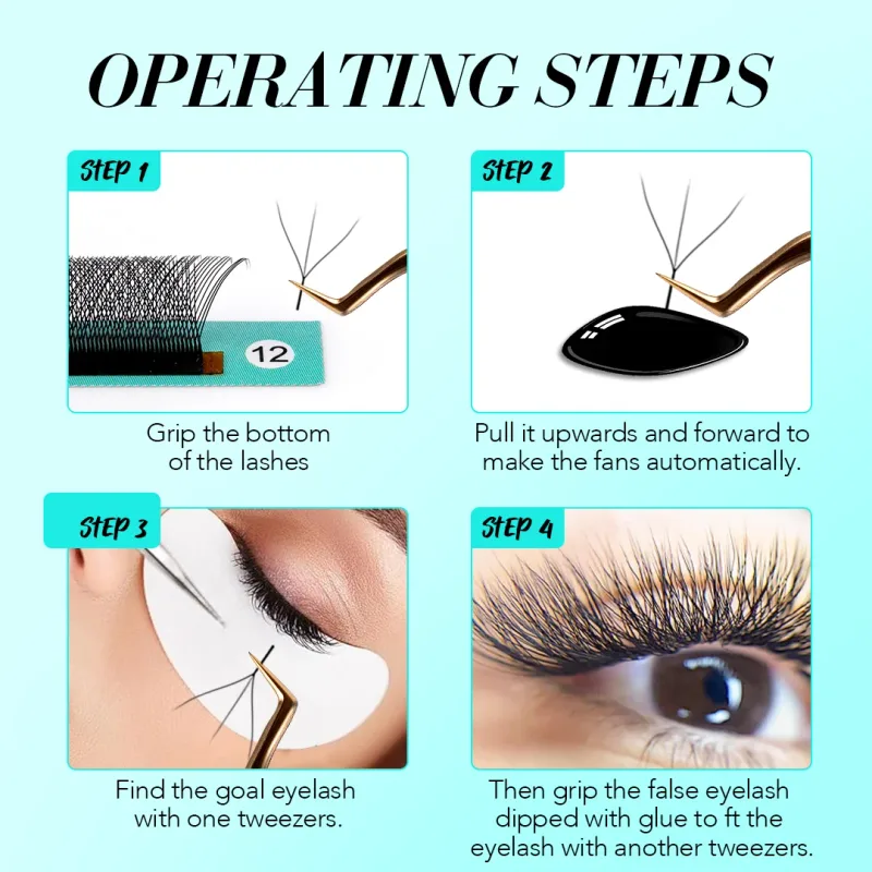 W Shape Eyelash Extension 3D 4D 5D 6D 8D Eye Lashes Natural Soft Premade Fan Lash Extensions — image 7