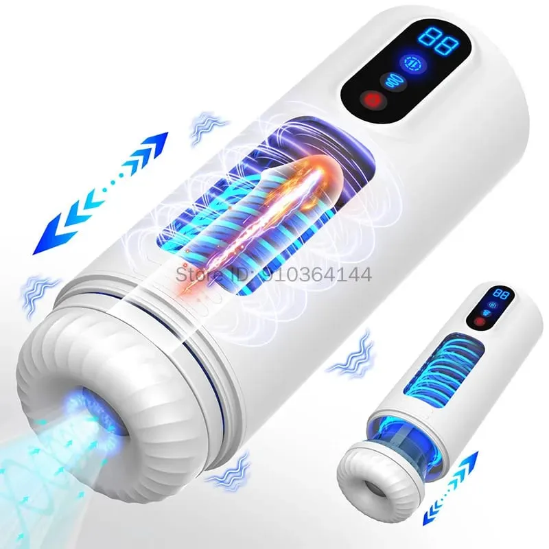 Automatic Telescopic Sucking Heating Male Masturbator Realistic Penis Pump Pocket Pussy 9 Vibrating Sex Machine Sex Toys for Men — image 8