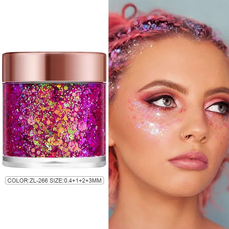 Body Face Glitter Gel Sequins for Eye & Body Hair Makeup Long-Lasting Shimmer Chameleon Gel Decorations Brighten Stage Makeup — image 6