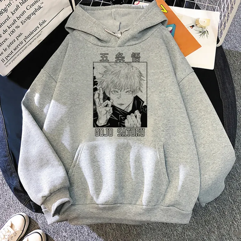 Anime Jujutsu Kaisen Manga Gojo Satoru Graphic Hoodies Vintage Oversized Hooded Long Sleeves Cotton Hoodie Men Women Clothes — image 13
