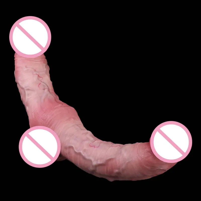 Realistic Dildo Double Side Buttplug Couple Buttplug Soft Silicone G-spot Stimulator Anus Dilator Dual End Penis Sex Toy — image 5