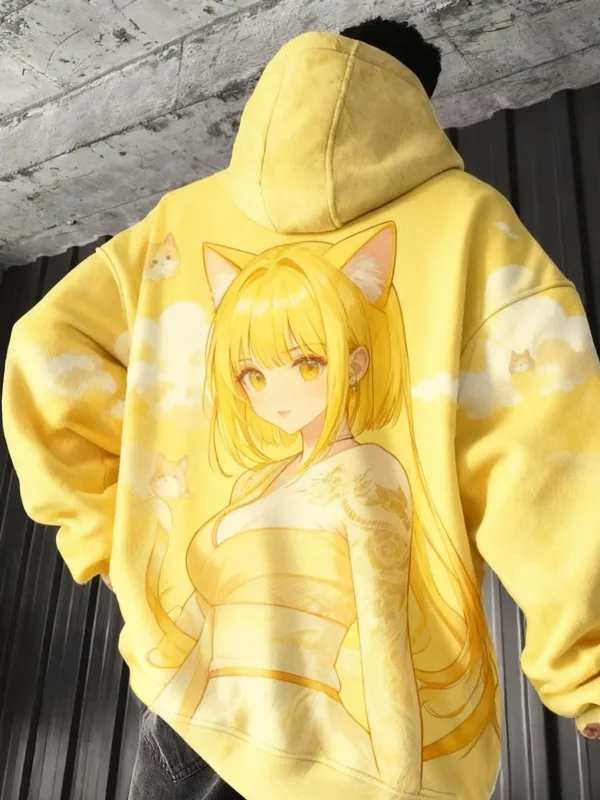 Hot Anime Girl Back Pattern Sweatshirt Casual Long Sleeve Hooded Pullover 3D Printing Top Fashion Oversized Men's Hoodies — image 10