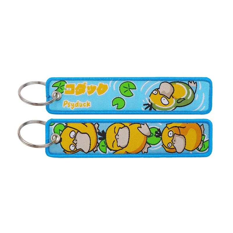 Pokémon Anime Elf Monsters Keychain for Cars Backpack Key Holders Embroidery Keyrings Key Tag Jet Tag Accessories Gifts 1pcs