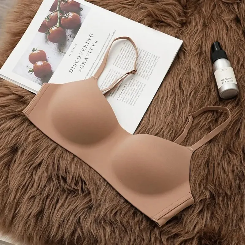 Soft Comfort Wireless Bra Breathable Fabric Thin Cup Push Up Bra Gathered Design Non-Wire Tube Top Bras Lingerie Beauty — image 8