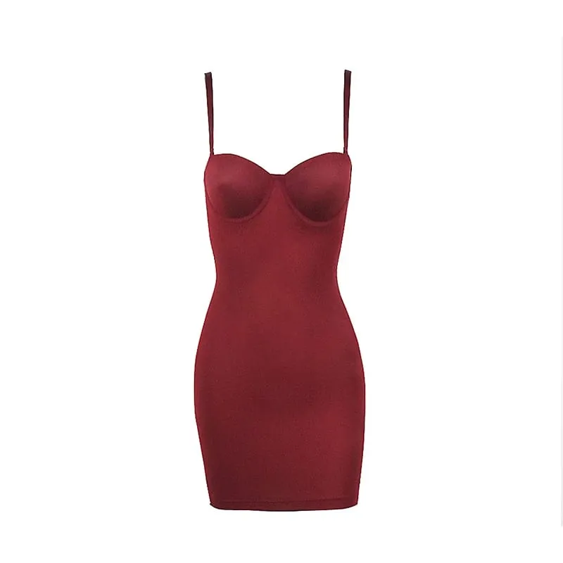 Becirzet Klänningar För Kvinna Bantning Slips Mini Rak Tube Klänning Body Shaper Kroppsunderkläder Fest Sexiga Kvinnliga Kläder