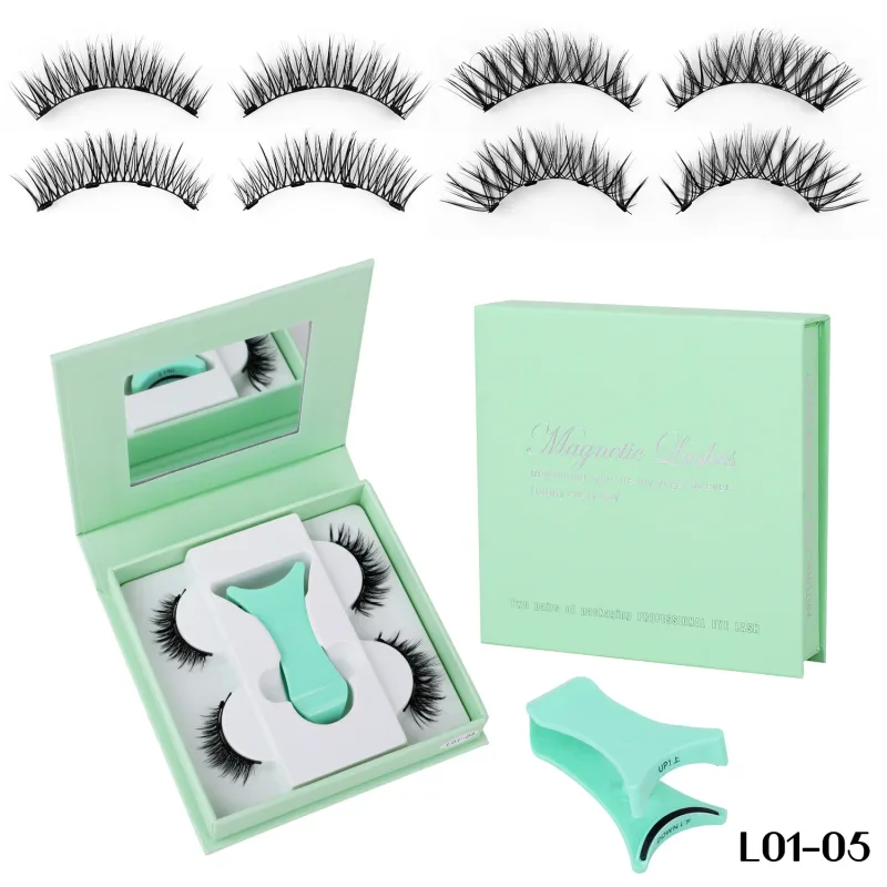 2 Pairs Magnetic False Lashes Natural Wispy Magnetic Eyelashes Portable All-in-one Case Reusable No Glue Eye Lashes Customized — image 8